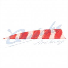 Trueflight Barred Feathers Shield 4 Inch Pink & White Stripe (per doz) : ZF55