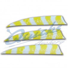 Trueflight Barred Feathers Shield 4 Inch White & Yellow Stripe (per doz) : ZF55