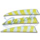 Trueflight Barred Feathers Shield 4 Inch White & Yellow Stripe (per doz) : ZF55